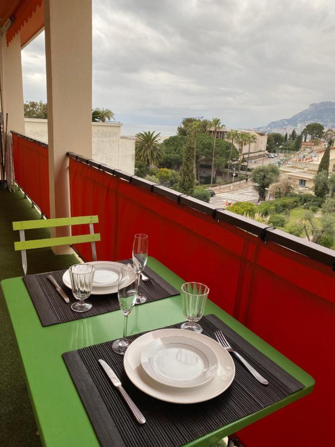 Charmant 2 Pièces Vue sur Mer et MONTE-CARLO à ROQUEBRUNE CAP MARTIN Esterno foto